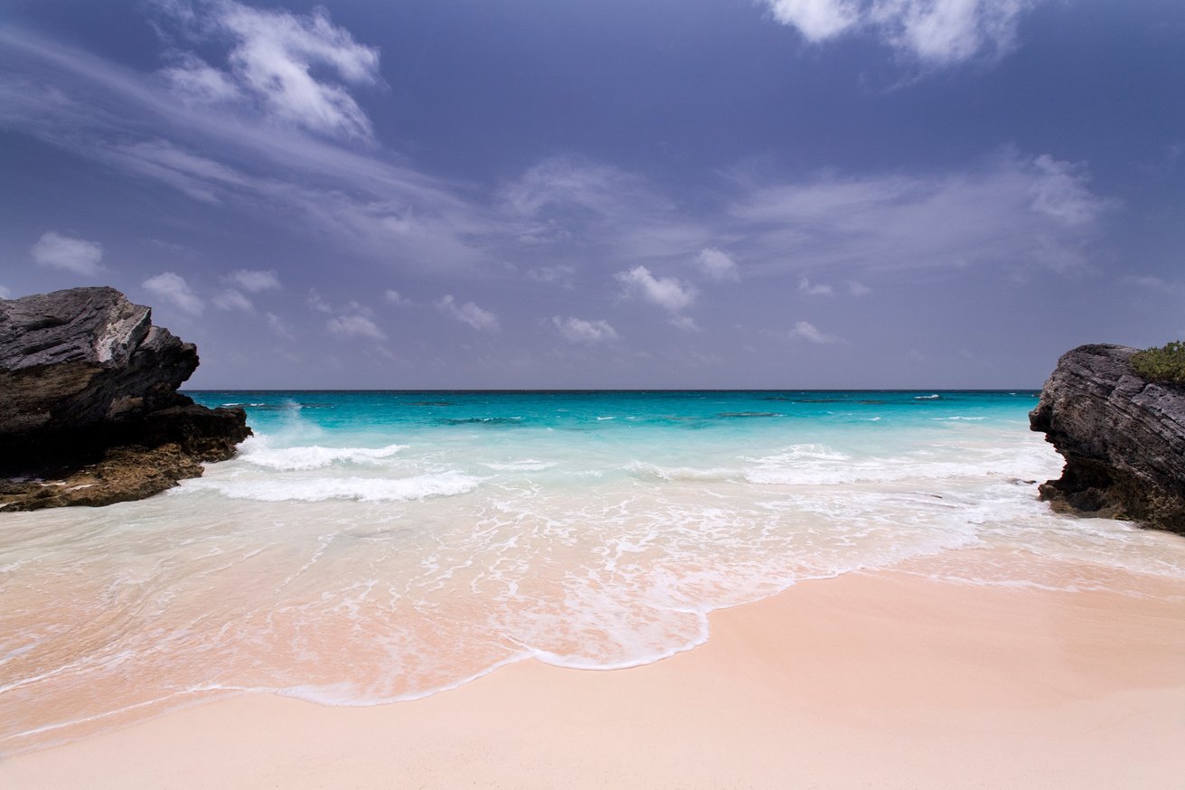 Deserted Pink Sand Beach in Bermuda